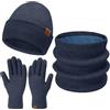 Bequemer Laden Donna Uomo Invernale Termici Cappello Sciarpa Touch Screen Guanti Set con Fodera in Pile, Invernali Berretto in Maglia Scaldacollo Regalo