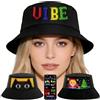 JDVOOTD Cappello da Pescatore a LED programmabile con Controllo Tramite App, Cappello Luminoso con Display con Scritta in Corsa, Cyberpunk, Festival, Rave, per Uomo e Donna, USB-C, Nero