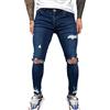 Osheoiso Jeans Uomo Pantaloni Slim Fit Strappato Stretch Jeans Skinny Ripped Casual Dritti Jeans Denim Zip Pantaloni Hip Hop Nero Cargo Pantaloni Moda Chino Pantaloni