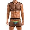 Amy Coulee Maglia da uomo a rete muscolare