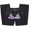 ORANDESIGNE Y2K Jeans Uomo Larghi Pantaloni Cargo Men's Jeans Hip Hop Pantaloni Larghi Denim Pantaloni Pantaloni a Gamba Larga Streetwear O Viola XXL