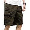 Oanviso Pantaloncini Cargo Mimetici da Uomo Pantaloncine Leggeri Cotone Pantaloncini Jogging Casual Pantaloncini Sportivi con Tasche Estivo Pantaloni Corti Camouflage Shorts Cargo