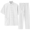 Generisch Uomo Cotone Tuta Zen Meditazione Stile Cinese Tradizionale Arti Marziali Kung Fu Abbigliamento Tai Chi Uniform Wushu Classico Tangzhuang Manica Lunga Camicia Pantaloni Unisex Abbigliamento Allenamento