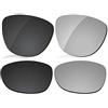 LenzReborn Lente Polarizzata Ricambio per Oakley Frogskins OO9013 Sunglass - Altre opzioni, nero scuro + grigio argento, Taglia unica