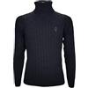 P-Club Maglione a Dolcevita Uomo Pesante Invernale A Trecce Collo Alto Blu S M L XL XXL (L - Nero)