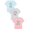 Disney Ragazze 3 Confezione di Magliette Lilo e Stitch Bambini Angelo Estate Top a Maniche Corte, rosa, 7-8 Anni