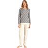SNELLY Pigiama Donna Invernale Cotone Punto Milano, Pigiami 2 Pezzi Morbido con Maglia Manica Lunga, Fantasia a Scelta, Taglie 44 46 48 50 52 54