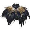 Zanisouta Mantello da donna con collo a piuma, mantello da pavone, corvo, costume gotico, piuma, travestimento da ascelle, sciarpa, costume da piuma, costume da uccello, corvo, Halloween, carnevale, O kaki