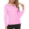 MoFiz Polo Donna Manica Lunga Poloshirt Lavoro Camicia Sportiva Golf Top con Bottoni