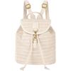 Aisi - Zaino da donna in mini paglia intrecciata, borsa a tracolla casual, zainetto per la spiaggia e le vacanze, 28*13*28cm/11*5.1*11inch