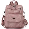KYSUN Zaino Donna in Pelle PU, Borsa Zaino Donna Impermeabile Zaini Casual Daypack Scuola Antifurto Borse a Zainetto, Zaino Scuola Zaino da Viaggio Donna Moda, Zainetto Donna Elegante per Lavoro (Rosa)