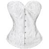 VONMELLI Corsetto da donna in pizzo Up Boned Overbust, corpetto intero, bianco, S