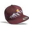 Baddery Outdoor cap: Mountain View - Flexfit Classic Snapback Basecap con Ricamo Berretto Cappello Regalo Uomini Donne Sport Arrampicare Montare Boulder Alpinismo Trekking Montagna (One Size)