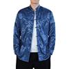 RUMAOZIA Uomini cinesi Abbigliamento Uomo Raso Mandarino Collare Camicie di Seta Collare Abito Cinese Tang Tuta Giacca Arti Marziali Kung Fu Camicie Cinese Tang Vestito Costumi Nazionali, O blu., L