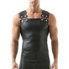 YUFEIDA Canotte da uomo in finta pelle senza maniche, canotte aderenti, gilet, canottiere alla moda, XXL