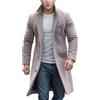 KHIRVWL Trench Coat da Uomo, 100% Lana, Cashmere, con Risvolto Tacca, Lunghezza Media, Sottile, Autunno Inverno, Cardigan con Cintura E Tasche Cappotto Uomo Invernale Lungo Lana