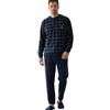 Viterbo Biancheria Pigiama Tuta Uomo in Morbido E Caldo Pile Invernale LMW00004 Manica Lunga E Pantalone Lungo (Blue Melange, L)
