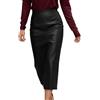 Zanisouta Maxirock da Donna, Gonna in Pelle Sexy con Spacco, PU Lunga, Elegante Gonna a Matita, Bodycon, Gonna da Party, Lunghezza al Ginocchio, Gonna in Ecopelle Elasticizzata, a Vita Alta, Gonna Casual, Gonna