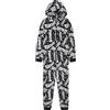 Get Trend Fortnite Tuta Intera Bambino Adolescenti 7-16 Anni, Pile Pigiami Interi Bambini con Cappuccio, Regalo Ragazzo(11-12 Anni, Nero/Bianco Fortnite)