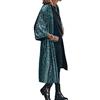 Onsoyours Donna Cardigan in Paillettes Lungo Primavera Estivo Elegante Leggero Aperto Anteriore a Manica 3/4 Casual Giacca Open Front A Verde S