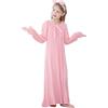 Flwydran - Camicia da notte per ragazze, a maniche lunghe, morbida, in cotone, pigiama familiare, lungo, per la notte, Rosa 2, 2-3 Jahre