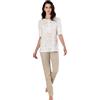Leo Corsetteria Pigiama Donna Cotone Manica Corta Serafino calibrato Linclalor 73227 Taglia 50 Colore 133 Panna Tortora