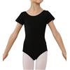ZYXWVU Body da Danza per Bambina - Maniche Corte Classico Body Ginnastica (Nero, 110)