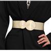 JASGOOD Cintura elastica larga da donna con fibbia dorata per vestito, cintura elastica in vita vintage, Oro, Length 70cm（Fit Waist 27-32）