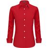 Stamain Camicia Donna Manica Lunga No Stiro Blusa Elegante Regular Fit Camicetta Classica per Ufficio Lavoro Cerimonia vestibilità Comoda