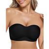 UMIPUBO Reggiseno Senza Spalline a Fascia Senza Ferretto Imbottito Donna Reggiseno Push up Invisibile con Trasparente Spalline Removibili per Abiti da Sposa Ballo Sera (Nero, S)