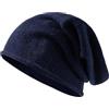 Tinncana Cappello da Donna e da Uomo in Misto Lana e Cachemire con Bordo Arrotolato, Inverno Caldo Morbido Unisex Skull cap Cappello (IT, Testo, Taglia Unica, Blu Marino)