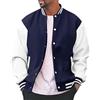 OBiQuzz Giacca College Uomo Oldschool Giacca Bomber Uomo Fashion Giacca di Mezza Stagione Regular Fit Giacca da Aviatore Colletto Alto Giacca Baseball Giacca Sportiva con Tasche Giacca Leggera Felpa