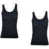 JADEA Offerta 2 Pezzi Canotta Donna in Cotone Elasticizzato, Canotta Donna Spalla Larga, Camiciola Multipack 80234182 (2 Pezzi Nero, M)