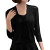 Generic Cardigan da uomo con tasche in maglia leggero maglione a maniche corte cardigan estivo coprispalle per le donne, Nero , S