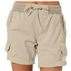 Generic Pantaloncini cargo da donna, estivi, casual, corti, multi tasche, bermuda a vita alta, con coulisse, per il tempo libero, comodi da spiaggia, Beige C, M