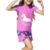 weVSwe Ragazze Costumi da Bagno Gonna/Boyshort UPF 50+ Tessuto Riciclato Bambino Due Pezzi Estate Viola Unicorno 7-8 Anni