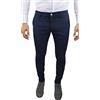 Evoga Pantaloni Uomo Invernali Slim Fit Casual Eleganti in Cotone (42, Blu Scuro)