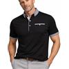 Xact Polo Uomo Manica Corta Cotone Stretch, Maglietta Jersey con Colletto Button Down, Taschino Finto, Regular Fit Smart Casual per Lavoro Golf Viaggio