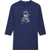 ARTHUR - Maxi T-shirt - Camicia da notte da uomo - Maniche corte e scollo rotondo - Cotone da agricoltura biologica, Orso polare tinta unita marina, Taglia Unica