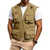 Oanviso Gilet Smanicato Uomo Estivo Leggero Sportivo Multitasche da Lavoro Traspirante All'aperto Pesca Viaggio Giubbotto Senza Maniche Cronista Caccia Fotografi Safari B Cachi XL
