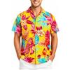 King Kameha Camicia Hawaiana Uomo Maniche Corte - Camicia Uomo Estiva con Stampa Ananas, Camicie Hawaiane da Spiaggia Leggera e Facile da Lavare - Pineapple, Giallo, 4XL