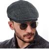 AYAMAYA Gatsby Ivy Irish Newsboy, berretto da uomo con paraorecchie, berretto piatto per primavera, autunno, inverno (misura regolabile 55-59 cm), Plaid blu-nero, Taglia unica