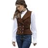 CAMDOM Gilet da donna vintage anni '50, in tweed, slim fit, con scollo a V, doppiopetto, con tasche, senza maniche, giacche