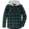 Spring&Gege Camicia a maniche lunghe da ragazzo con cappuccio a quadretti Button-Down in flanella per bambini, verde, 11-12 Anni