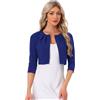 Allegra K Donna Cardigan Aperto sul Davanti con Pieghe Maniche a 3/4