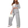 shownicer Completo Donna Tailleur Pantalone Curvy Completo Pantaloni e Giacca Tuta Due Pezzi Ufficio e Lavoro Blazer Tuta A1 Grigio Chiaro 3XL