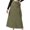 Allegra K Donna Gonna Lunga Maxi Cargo Y2k con Tasche Vita Alta
