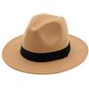 SRTUMEY Cappellini Fedora per uomo e donna, con nastro semplice a tesa larga, cappelli Fedora Panama per donne e uomini, cappelli jazz britannici per uomini, M