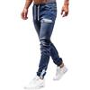 Fulidngzg Jeans Uomo Estivi Leggeri,Jeans Uomo Slim Fit con Tasche a Cerniera e Coulisse Pantaloni Streetwear Hip-Hop retrò da Strada Tubo Dritto Pantalone Elegante Moto Leggero Casual