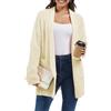 crazy bean Cardigan Donna Invernale Lungo Maglione con Tasche Lunga Lavorare in Maglia Aperto Giacca Elegante Beige M